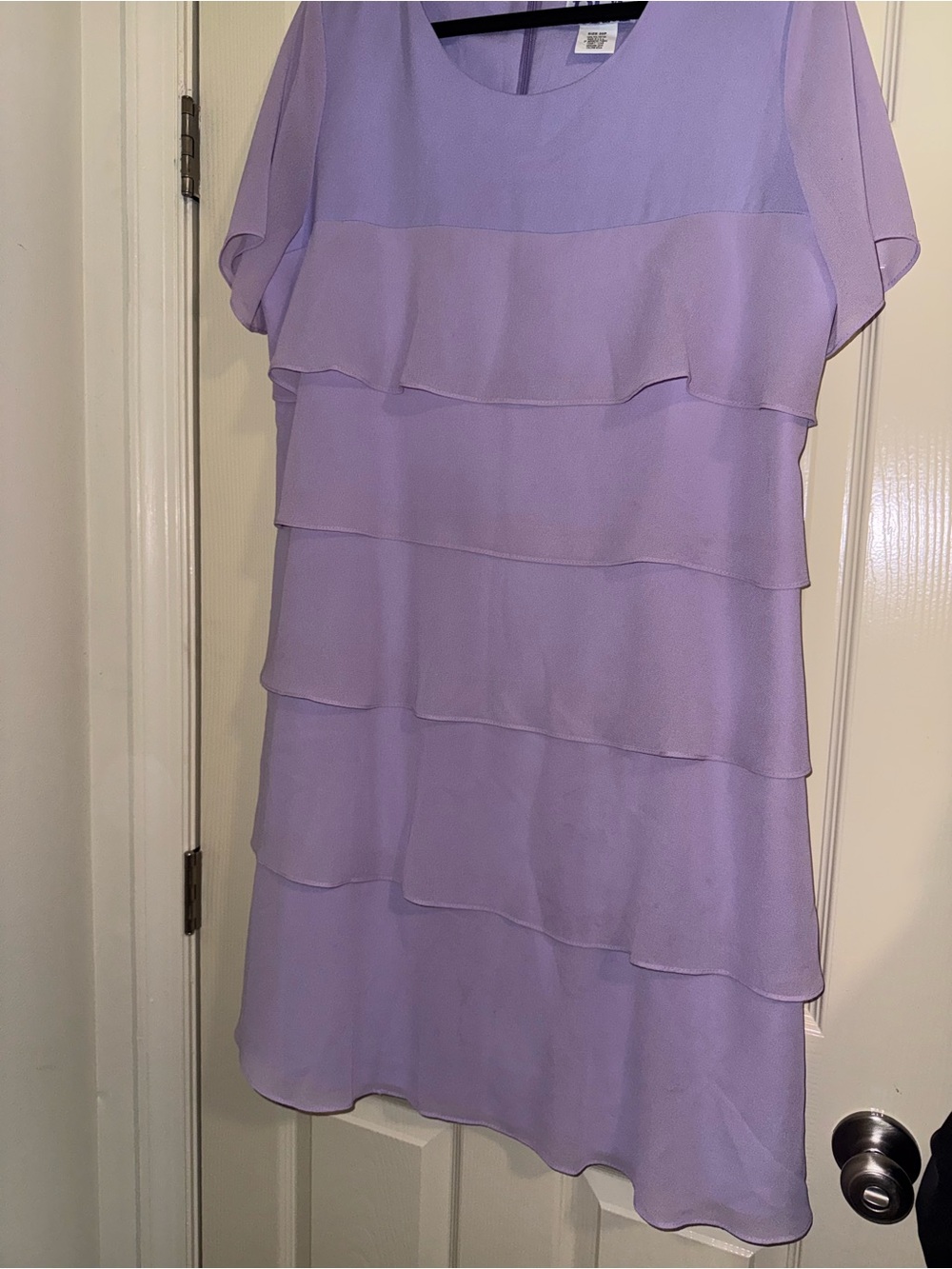 Lavender Tiered Midi Dress with Short Sleeves